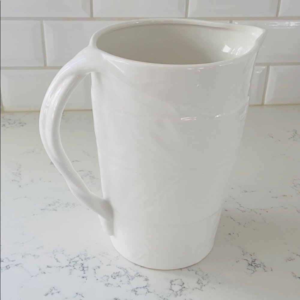 10 Strawberry Street white leaf texture pitcher - Picture 9 of 14